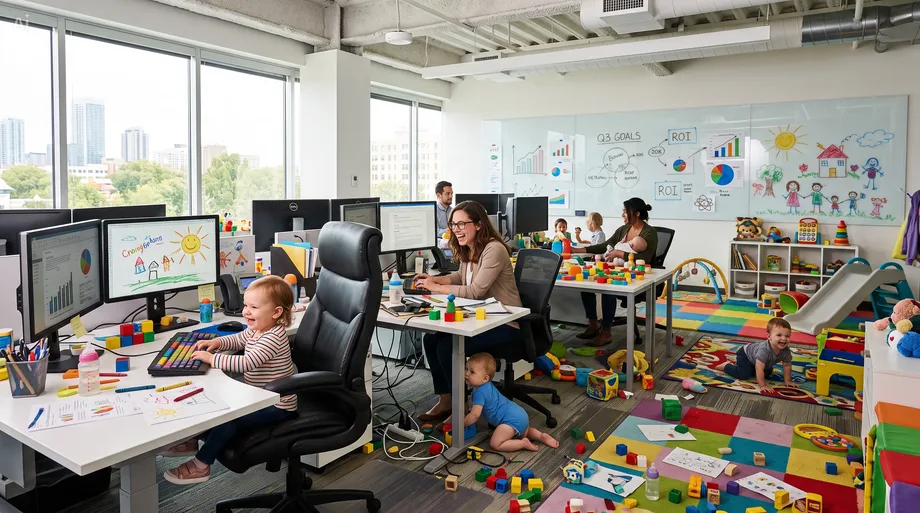 Nursery-style area within an office environment